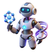 Robot Scientist Exploring Molecular Structures png