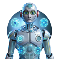 Advanced Robot Technology Futuristic AI Design png
