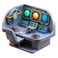 Futuristic Control Panel 3D Render of Advanced Technology Console png