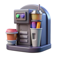 3D Render of Automated Drink Dispenser with Cups png