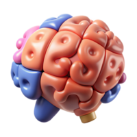 Abstract Brain Puzzle 3D Model of Cognitive Function png