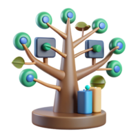 Interactive 3D Tree Model Nodes, Branches, and System Design png