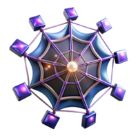 Circular Network Structure A 3D Model of Interconnected Nodes png