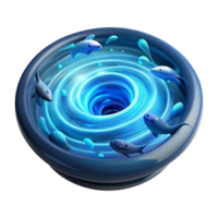 Whirlpool of Aquatic Life 3D Render of a Vortex png