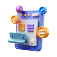 Mobile App Interface Design 3D UI Elements, User Experience, and Features png