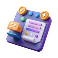 3D UI Design Colorful Progress Tracker with Checklist Rewards png