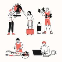 New Year Planning and Resolution Illustrations vector
