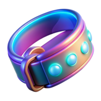 Futuristic Iridescent Collar with Illuminated Studs png