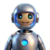 Friendly Robot AI, Animation, 3D Model, Futuristic Design, Cute, Technology, Digital Art, Character, Science Fiction, Happy png