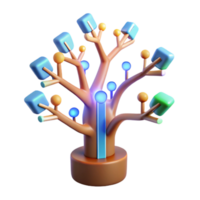 Abstract Colorful Tree Network Growth Visualization png