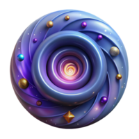 Abstract Spiral Galaxy 3D Render of Cosmic Swirl png