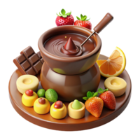 Chocolate Fondue Delight Strawberries, Citrus, and Assorted Chocolates png