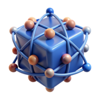 Networked Cube Abstract 3D Model of Interconnected Spheres png