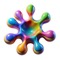 Abstract Rainbow Blob Colorful 3D Render png