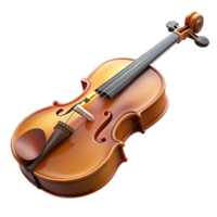 3D Violin Render with Transparent Background png