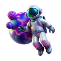3D Astronaut Floating in Space png