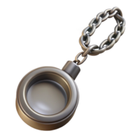 3D Render of a Metal Keychain with a Chain png