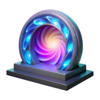 3D Render Glowing Spiral Portal png