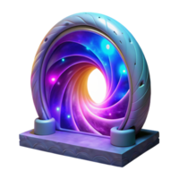 3D Render of a Glowing Portal png