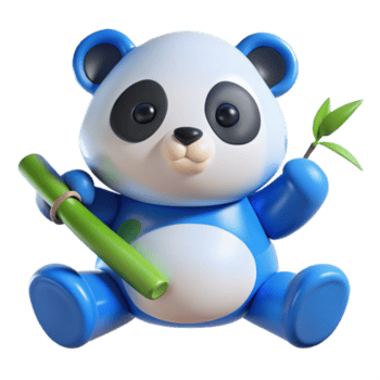 söt 3d panda innehav bambu illustration png