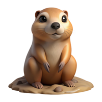Cute 3D Render of a Sitting Ground Squirrel png