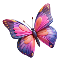3D Butterfly Illustration with Gradient Colors png