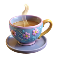 Steaming Cup of Tea 3D Illustration png