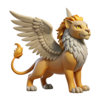 3D Illustration of a Winged Lion png
