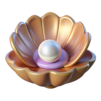 3D Render Pearl in Shell png