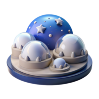 3D Render Blue Night Sky with Stars Domes png
