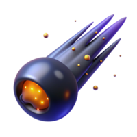 3D Render of a Comet png