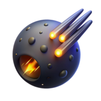 3D Render of a Planet with Glowy Trails png