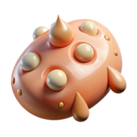 3D Render of Abstract Shape with Bumps png