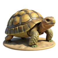 3D Render of a Tortoise with a Yellow Shell png
