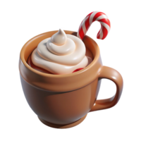 Whipped Cream Candy Cane Cocoa png