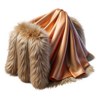 3D Render of Fur and Fabric Draped png