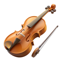 Violin with Bow 3D Rendering png