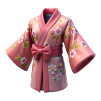 3d framställa rosa blommig kimono png