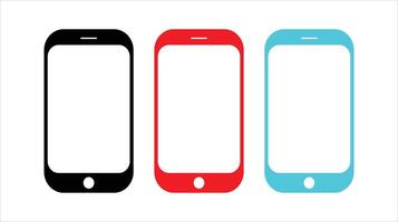 Modern mobile smartphone device isolated on white background, minimalist design. vector