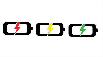 Battery icons showing various charge levels, phone charge indicators on white background vector