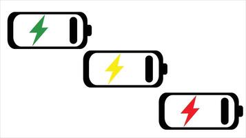 Battery icon showing load levels, minimalist design on a white background vector