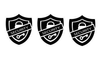 Security Shield Icon for Protection Design on Black Background vector