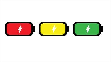 charge level battery icons with empty to full symbols in color vector