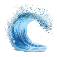 Ocean wave crashing and splashing against a transparent background showcasing the beauty of water movement, Ocean Wave with Splashing Water, Isolated on transparent background png