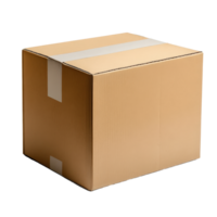 Mockup of a cardboard box isolated on a transparent background for warehouse design and packaging concepts, cardboard box warehouse mockup, file of isolated object with shadow on transparent background png