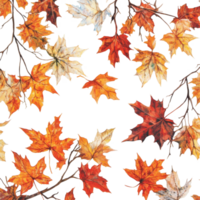 Vibrant autumn leaves scattered on a transparent background creating a seasonal atmosphere in October, Autumn leaves transparent background big png