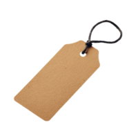 Brown price tag isolated on a clean transparent background suitable for retail and pricing applications, price tag isolated on transparent background png