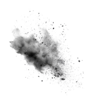 Flying debris and dust scatter across a transparent background, creating an abstract visual effect of movement and chaos, flying debris with dust isolated on transparent backgroud png