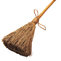 Classic witchs broomstick isolated on a transparent background perfect for Halloween or magical themes, witchs broom, file of isolated object on transparent background png