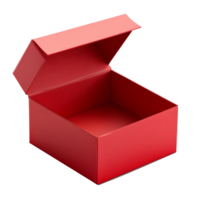 Bright red open gift box displayed against a clean transparent background, inviting curiosity for special occasions, Red open gift box isolated png